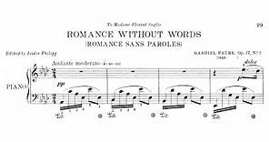 Gabriel Fauré: Romance Sans Paroles, Op.17/3