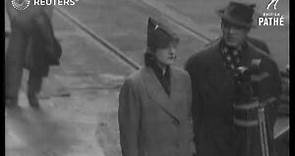 SHOWBIZ: Sarah Churchill and husband Vic Oliver arrive at Southampton (1937)