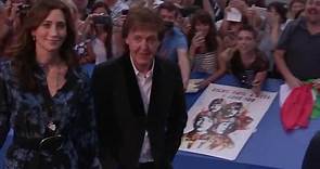 Paul McCartney with wife Nancy at The Beatles movie premiere