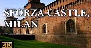 [4K] Walking tour of the Sforza Castle, Milan, Italy