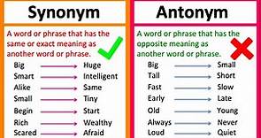 SYNONYM vs ANTONYM 🤔 | What's the difference? | Learn with examples