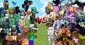 ALL MOBS vs OP BOSSES in Minecraft Mob Battle
