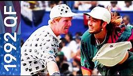 Jim Courier vs Andre Agassi Highlights | US Open 1992 Quarterfinal