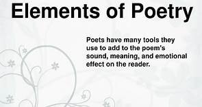PPT - Elements of Poetry PowerPoint Presentation, free download - ID:211511