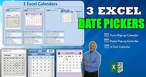How To Add 3 Different Date Picker Calendars in Microsoft Excel [Free Download]