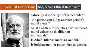 Moral Objectivism vs. Relativism