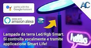 Lampada da terra Led/Rgb Smart. Si controlla vocalmente e tramite applicazione Smart Life!