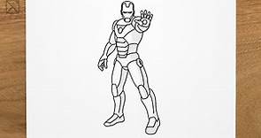 How to draw IRON MAN (full body) [Marvel Avengers] step by step, EASY