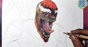 How to draw CARNAGE // Full face outline and coloring tutorial #venom