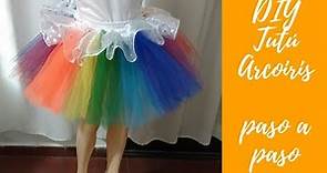DIY. COMO HACER TUTU multicolor de Unicornio 🦄 Falda de tul con pretina y elástico fácil para niña!