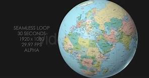 Rotating Globe World Political Map - Top View