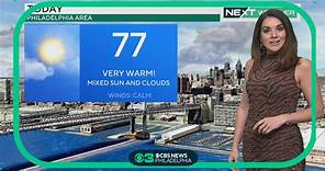 Mix of sun and clouds as temperatures reach mid-70s in Philadelphia region