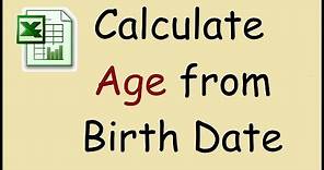 How to calculate age from date of birth Excel
