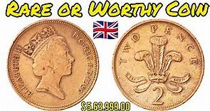 UK Queen Elizabeth Coin Worth 1989 Two Pence || Value Of The British Rare Coin 🇬🇧