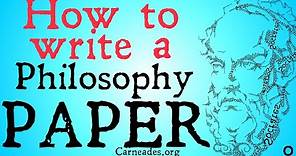 How to write a Philosophy Paper (Basics)
