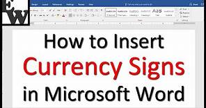 How to Insert Currency Signs in Microsoft Word