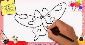 Come disegnare un farfalla FACILE passo per passo per bambini – Disegno facile