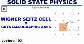 Wigner Seitz cell & Crystallographic Axes | Crystal Structure