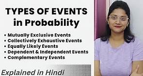 TYPES OF EVENTS in Probability | Probability Events | Event & its types #phd #statistics #ugcnet