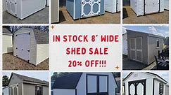Woodland Sheds - 20% OFF SALE: in stock 8 wide sheds!...