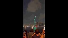 Drones Form Statue Of Liberty During Macy's Fourth Of July Show In New York, NY, USA