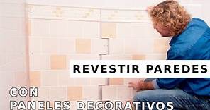 Revestir paredes del baño con paneles decorativos // Renovar el baño con Bricomania