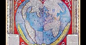 Hermoso Cuadro Raro Mapa Corazón de Oronce Finé. De entre los Años 1534 y 1536