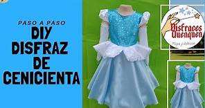 DIY. Vestido de Princesa CENICIENTA 👸 COMO HACER disfraz de Cenicienta para niña. Cinderella dress‼