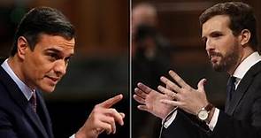 Los ataques cruzados entre Casado y Sánchez durante el debate de investidura