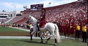 trojancandy.com: USC's Mascot Traveler Gallops out of the Coliseum Tunnel