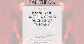 Joanna of Austria, Grand Duchess of Tuscany Biography - Grand Duchess of Tuscany from 1574 to 1578