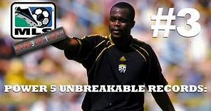 Stern John's .89 goals per 90 minutes Power 5 Unbreakable Records