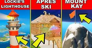 Land at Lockie's Lighthouse, Apres Ski, and Mount Kay - Location Guide (Fortnite Brutus' Briefing)