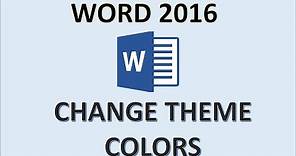 Word 2016 - Theme Colors - How To Change Color Themes in the Background of Document in MS Office 365