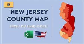 New Jersey County Map in Excel - Counties List and Population Map