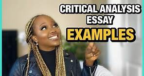 Critical analysis essay with example | How to critically analyse in an essay|