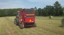 Modern Agricultural Vehicles, New Holland 658 Hay Baler in Ontario Canada.AVI