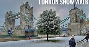 It’s Snowing in London | After Snowfall in London Tower Bridge Dec 2022 | London Snow Walk [4K HDR]