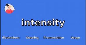 INTENSITY - Meaning and Pronunciation