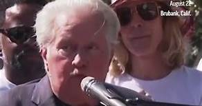 Martin Sheen gives a moving speech at Hollywood rally