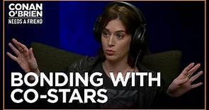 Lizzy Caplan Doesn’t Like Saying Goodbye To Her Co-Stars | Conan O'Brien Needs A Friend