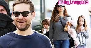 Tobey Maguire, Wife Jennifer Meyer, Kids Otis Tobias & Ruby Sweetheart Have Lunch At Gracias Madre