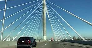 Vincent Thomas Bridge and Gerald Desmond Bridge / California / USA / Driving