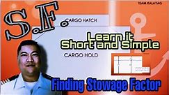 FINDING STOWAGE FACTOR || SHORT AND SIMPLE CARGO CALCULATION