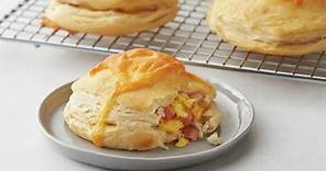 Freezer-Friendly Ham and Cheese Breakfast Biscuit Bombs | Pillsbury Recipe