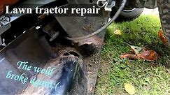 Fixing a broken mowing deck on a lawn tractor