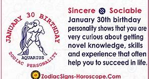30 de enero Zodiaco (Acuario) Horóscopo Cumpleaños Personalidad y cosas afortunadas