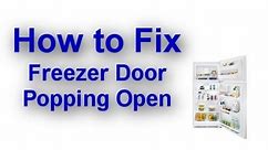 Freezer Door Pops Open When You Close The Refrigerator Door