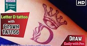 How to make letter D tattoo | letter d tattoo | crown tattoo | letter D tattoo with Crown | Tattoos