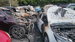 Five cars destroyed by fire after Lithium-ion battery ignites in Sydney Airport parking lot